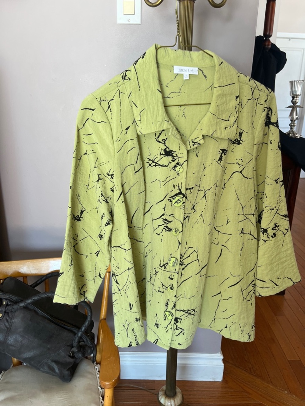 Habitat Pistachio Green Black Abstract Print Travel Tunic